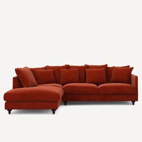 Γωνιακός καναπές-κρεβάτι με βελούδο, Lazare