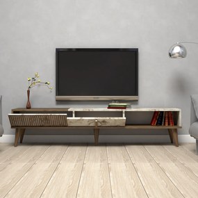 Έπιπλο Τηλεόρασης Καρυδιά / Λευκό MILAN 180x35x40