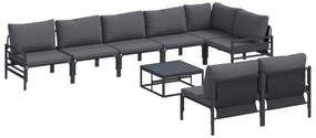 vidaXL Σετ Καναπέ Κήπου 9 pcs Ανθρακί Ατσάλι