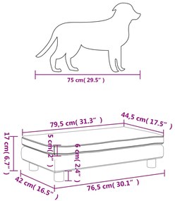 Κρεβάτι Σκύλου με Προέκταση Κρεμ 100 x 50 x 30 εκ. Βελούδινο