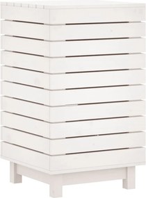 vidaXL Καλάθι Ρούχων Λευκό 44x44x76 εκ. από Μασίφ Ξύλο Πεύκου