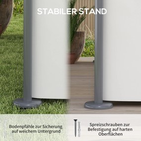 Περίπτερο κήπου διπλή οροφή, 6 πλαϊνά πάνελ, υδατοαπωθητικό, για βεράντα κήπου, 4x3 m, κρεμ λευκό