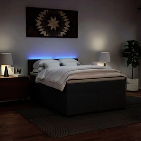 vidaXL Κρεβάτι Boxspring με Στρώμα Μαύρο 140x190εκ.από Συνθετικό Δέρμα