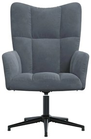 vidaXL Πολυθρόνα Relax Σκούρο Γκρι Βελούδινη