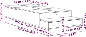 vidaXL Κρεβάτι με αποθηκευτικό χώρο Λευκό 90 cm Επεξεργασμένο ξύλο