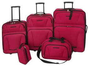 vidaXL Σετ Βαλίτσες Ταξιδίου Πέντε Τεμαχίων Κόκκινες