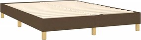 vidaXL Κρεβάτι Boxspring με Στρώμα Σκούρο Καφέ 140x190 εκ. Υφασμάτινο