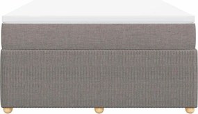 vidaXL Κρεβάτι Boxspring με Στρώμα Taupe 140x190 εκ. Υφασμάτινο