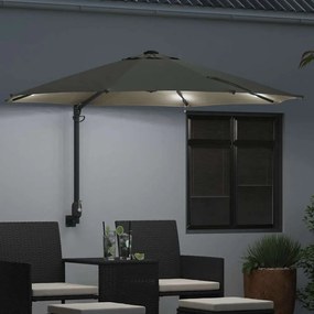 vidaXL Ομπρέλα Κήπου Μπεζ και Μαύρο 248 x 248 x 148 εκ.