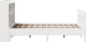 vidaXL Σκελετός Κρεβ. Χωρίς Στρώμα Λευκό 135x190 εκ Μασίφ Πεύκο