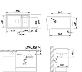Blanco Metra 9 - Νεροχύτης Κουζίνας Γρανίτη 86x50 - Black