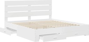vidaXL Σκελετός Κρεβατιού Λευκό 180 x 200 cm Επεξεργασμένο ξύλο