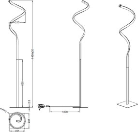 Φωτιστικό Δαπέδου LED Dimmable RL Course Silver R42051107