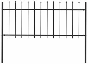 vidaXL Κάγκελα Περίφραξης με Λόγχες Μαύρα 1,8 μ. Ατσάλινα