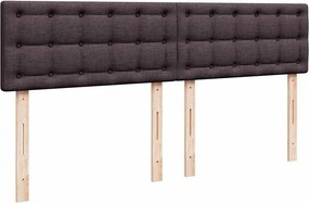 vidaXL Κρεβάτι Boxspring με Στρώμα Σκούρο Καφέ 200x200 εκ. Υφασμάτινο