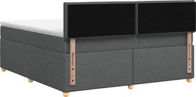 vidaXL Κρεβάτι box spring με στρώμα Σκούρο Γκρι 140 x 190 cm Ύφασμα