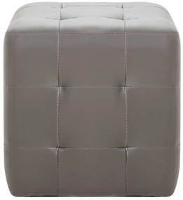 vidaXL Κομοδίνα 2 τεμ. Γκρι 30 x 30 x 30 εκ. από Συνθετικό Δέρμα