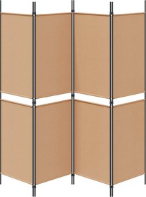 vidaXL Διαχωριστικό Δωματίου 4-Πανέλων Μπεζ 200 x 180 cm Ύφασμα
