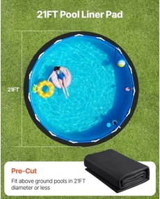 VEVOR 21ft Round Pool Liner Pad for Above Ground Pools Heavy Duty Pool Mat