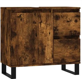 vidaXL Ντουλάπι Μπάνιου Καπνιστή Δρυς 65x33x60 εκ. Επεξεργασμένο Ξύλο