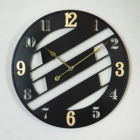 Ρολόι Τοίχου 753-10021 60x4x60cm Black-Gold Estheti Home Μέταλλο