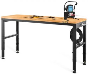 VEVOR Adjustable Height Workbench 48"L x 20"W Work Bench Table with Power Outlet