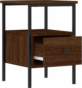 vidaXL Κομοδίνα 2 τεμ. Καφέ Δρυς 34 x 36 x 50 εκ. Επεξεργασμένο Ξύλο