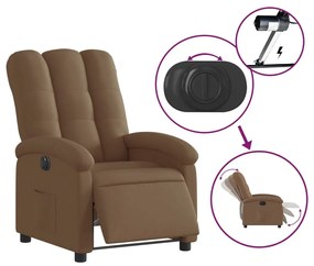 vidaXL Πολυθρόνα Ανακλινόμενη Ηλεκτρική Καφέ Υφασμάτινη