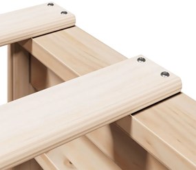 Κρεβάτι Βιβλιοθήκη Χωρίς Στρώμα 75x190 εκ Μασίφ Ξύλο Πεύκο - Καφέ