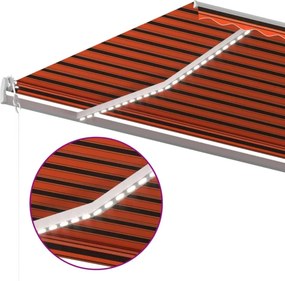 vidaXL Ηλεκτρική τέντα με LED και αισθητήρα 6 x 3 m