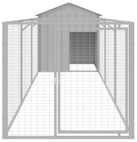 vidaXL Σπιτάκι Σκύλου με Οροφή Αν. Γκρι 117x405x123εκ. Γαλβαν. Χάλυβας