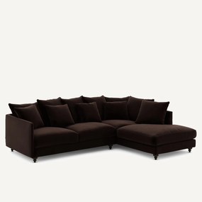 Γωνιακός καναπές-κρεβάτι με βελούδο, Lazare