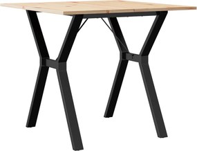 vidaXL Τραπέζι Τραπεζαρίας Πλαίσιο Υ Μασίφ Πεύκο/Ατσάλι