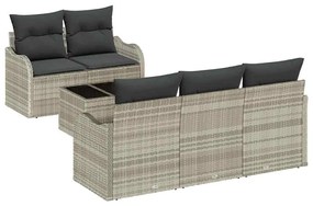 vidaXL Σετ Καναπέ Κήπου με μαξιλάρι 6 pcs Ανοιχτό γκρι 55 x 55 x 37 εκ