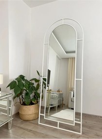 Ορθογώνιος καθρέφτης με μεταλλικό πλαίσιο και βάση Λευκό 180x70x1.5 cm