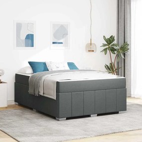 vidaXL Σκελετός Κρεβατιού Σκούρο γκρι 140 x 200 cm ύφασμα