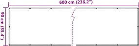 vidaXL Περίφραξη Μπαλκονιού Προστατευτική Κρεμ 600x90 εκ. από PVC