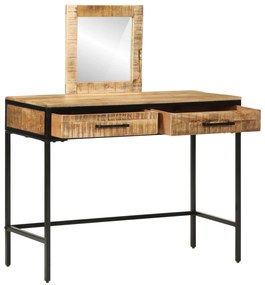 vidaXL Τραπέζι Μακιγιάζ 100x40x75/120 εκ. Στερεό Ξύλο Ρουστίκ Μάνγκο