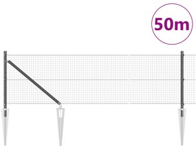 vidaXL Συγκολλητός Φράκτης με 13 Άγκυρες Γκρι 0.4x50 μ Χάλυβας