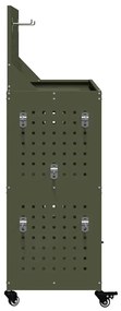 vidaXL Καρότσι εργαλείων με ράφι Λαδί 65 x 35 x 111 εκ Κρύα χάλυβας