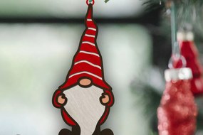 Intra απο ξύλο plywood 3mm-4mm πάχος Χριστουγεννιάτικο στολίδι Gnome, Διακόσμηση Δίασταση 4x4 cm INTRAFABR-86442384
