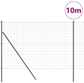 vidaXL Euro Fence με 7 Πόλους 1.6x10 μ Γαλβανισμένο Χάλυβα Γκρι