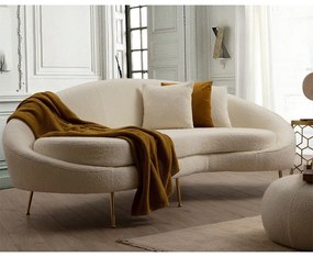 Καναπές 3θέσιος PWF-0589 pakoworld ύφασμα cream 255x120x85εκ