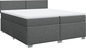 vidaXL Κρεβάτι Boxspring με Στρώμα Σκούρο Γκρι 200x200 εκ. Υφασμάτινο