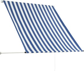 vidaXL Τέντα Συρόμενη Μπλε / Λευκό 100 x 150 εκ.