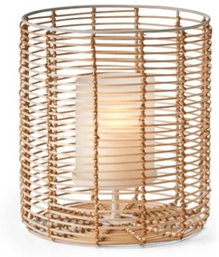 Φανάρι Cane S 225007 22,8x25,4cm Natural Philippi Steel,Bamboo