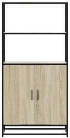 Highboard Δρυς sonoma 68x35x139 cm Επεξεργασμένο ξύλο μέταλλο - Καφέ