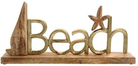 Διακοσμητικό Επιτραπέζιο Beach 946-124-028 40x5x19cm Gold Ξύλο,Αλουμίνιο