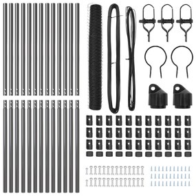 vidaXL Hexagon Fence Γκρι 1.4x25 μ. Χάλυβας