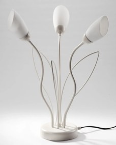 Επιτραπέζιο Φωτιστικό Gloriosa Φ35cm Γκρι με Οπάλ Γυαλί